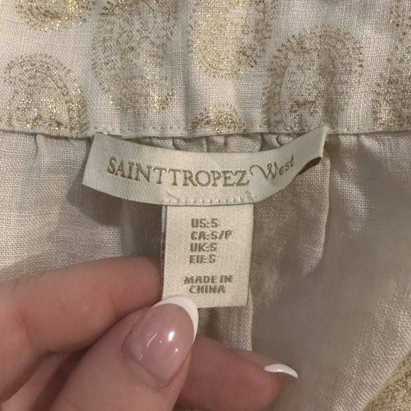 SAINT TROPEZ WEST Paisley‎ Linen Sleeveless Top - Picture 4 of 5